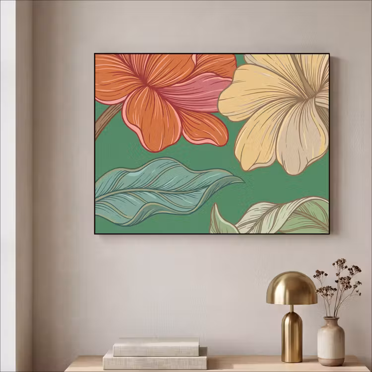 Art Frame - Bloemen - Groen - Illustratie — 3