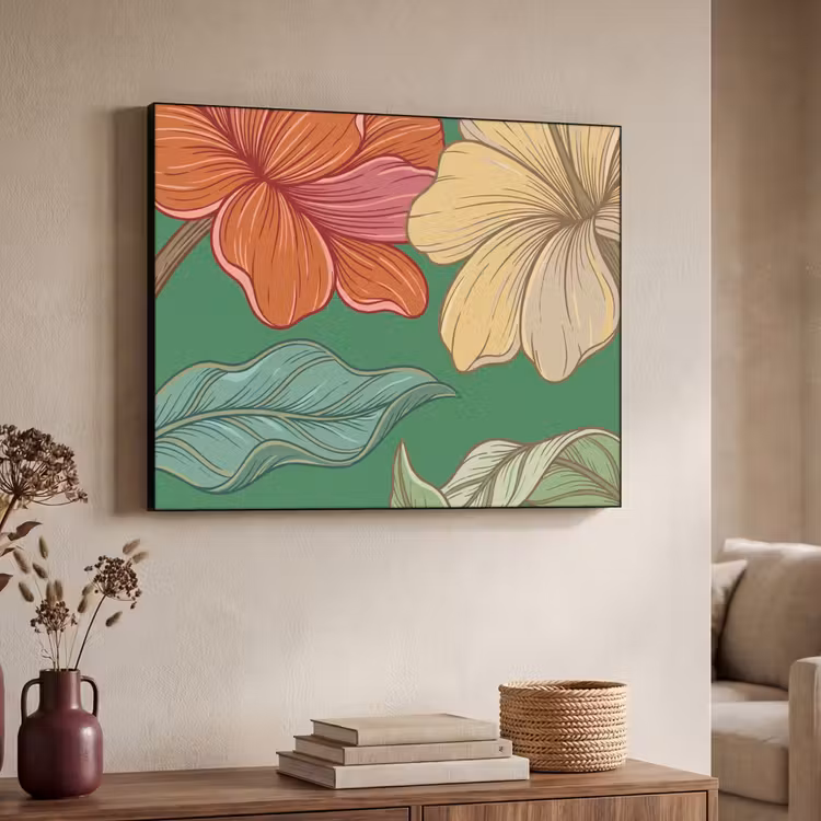 Art Frame - Bloemen - Groen - Illustratie — 4