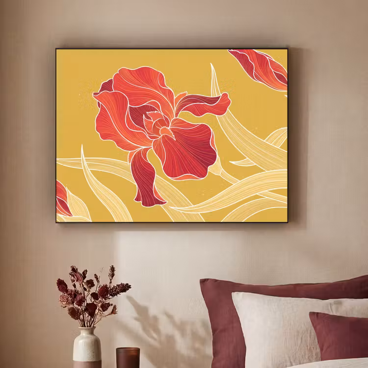 Art Frame - Bloemen - Illustratie - Rood — 2