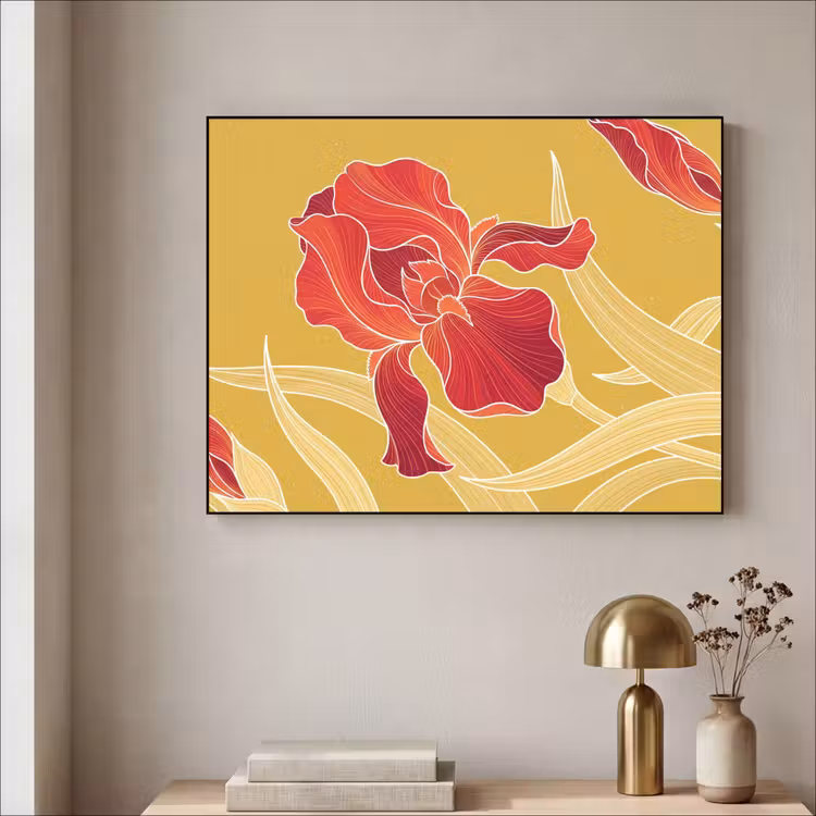 Art Frame - Bloemen - Illustratie - Rood — 3