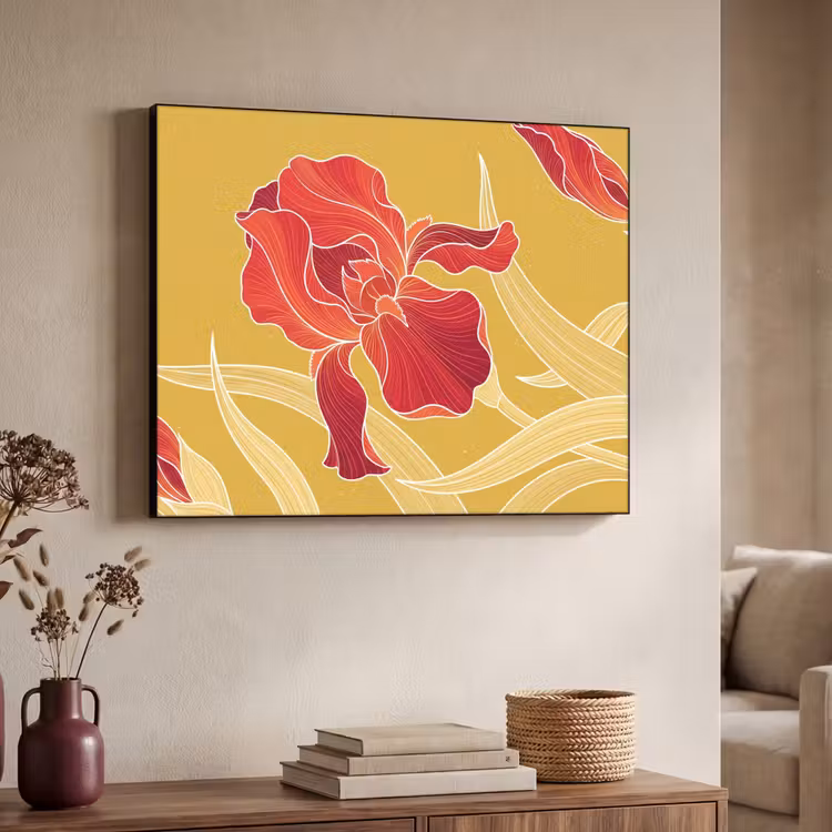 Art Frame - Bloemen - Illustratie - Rood — 4