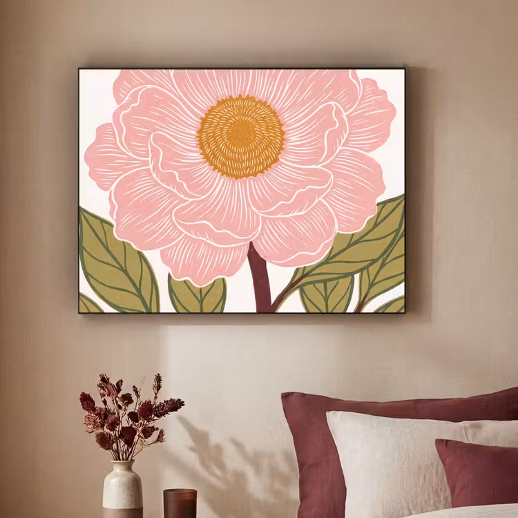 Art Frame - Bloemen - Roze - Illustratie — 2