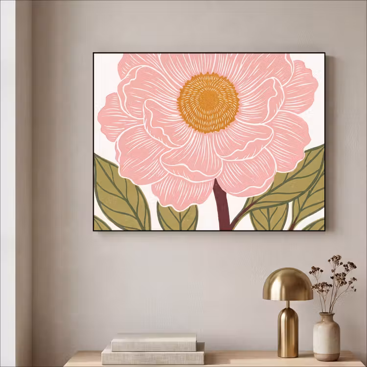 Art Frame - Bloemen - Roze - Illustratie — 3