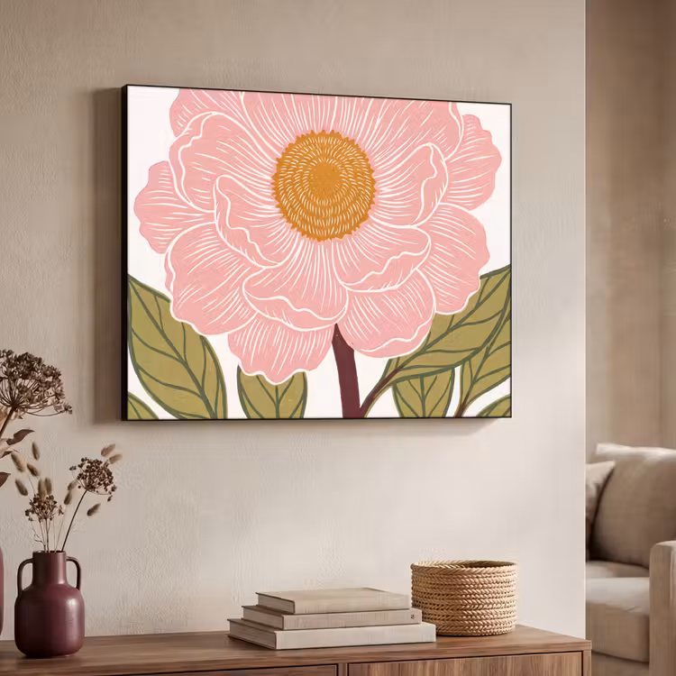 Art Frame - Bloemen - Roze - Illustratie — 4