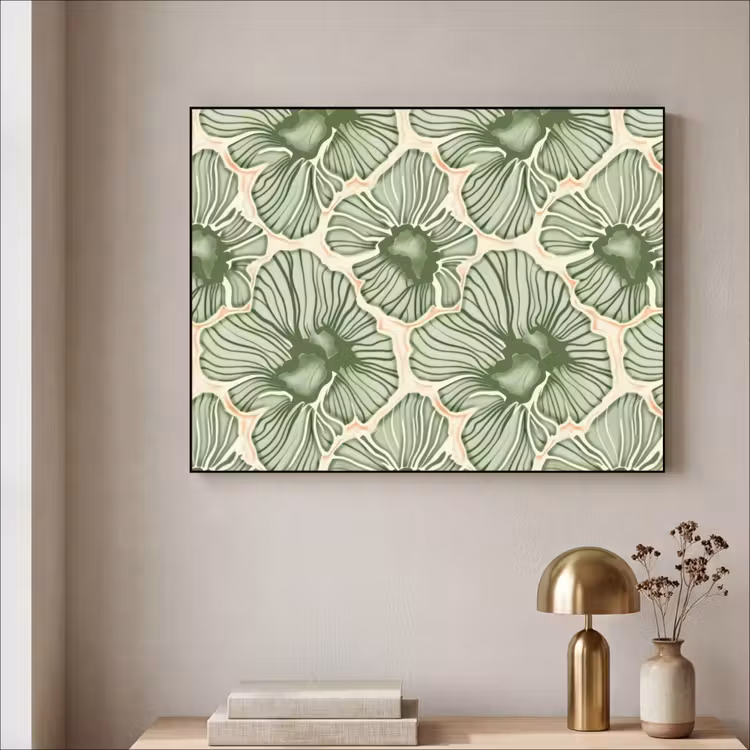 Art Frame - Groen - Botanisch - Bloemen - Organisch - Patroon — 3