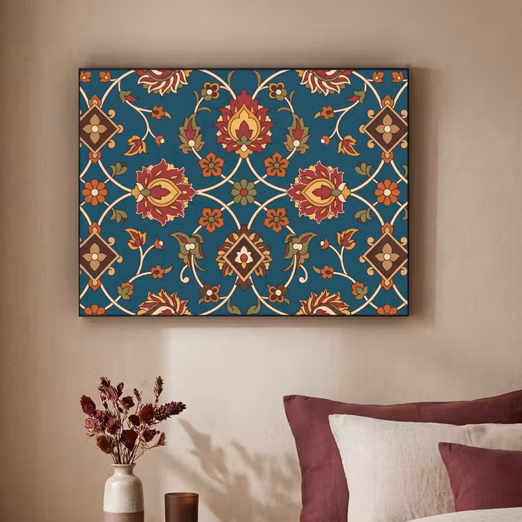 Art Frame - Ornament - Flora - Traditioneel - Klassiek - Blauwgroen — 2