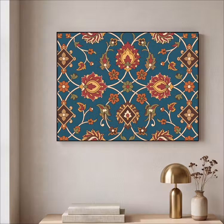Art Frame - Ornament - Flora - Traditioneel - Klassiek - Blauwgroen — 3