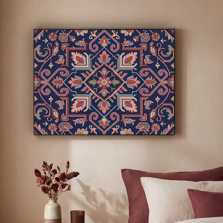 Art Frame - Patroon - Oosters - Floraal - Blauw - Klassiek — 2