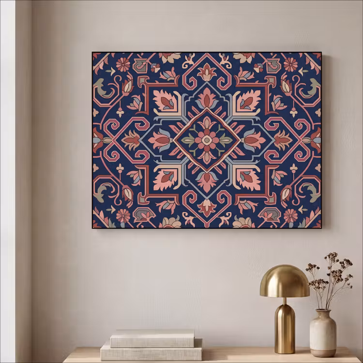 Art Frame - Patroon - Oosters - Floraal - Blauw - Klassiek — 3