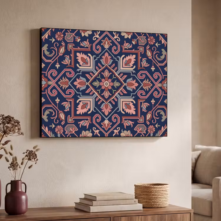 Art Frame - Patroon - Oosters - Floraal - Blauw - Klassiek — 4