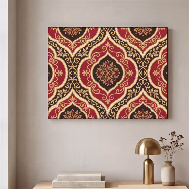 Art Frame - Patroon - Ornament - Barok - Rood - Goud — 3