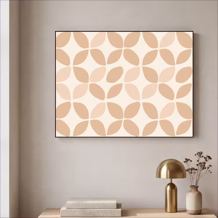 Art Frame - Beige - Bladeren - Minimalistisch - Patroon — 3