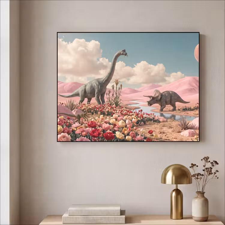 Art Frame - Dinosaurus - Roze - Landschap — 3
