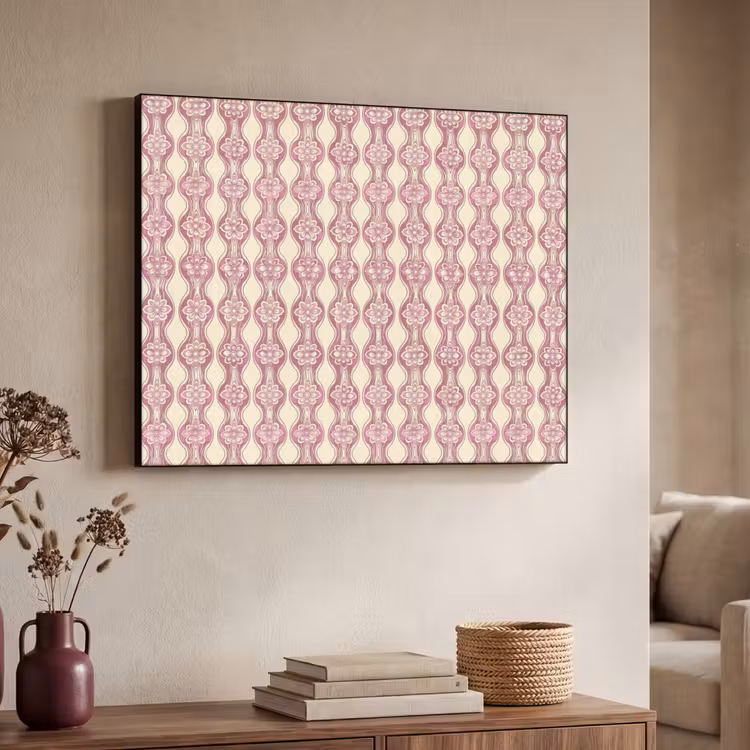 Art Frame - Paarsroze - Bloemen - Retro - Patroon — 4