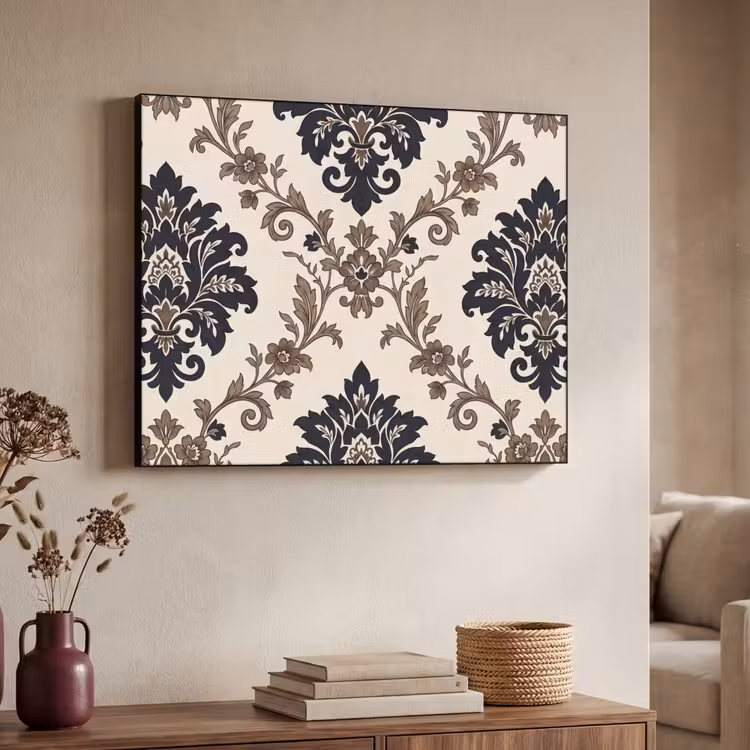 Art Frame - Patroon - Floraal - Klassiek - Beige-blauw — 4