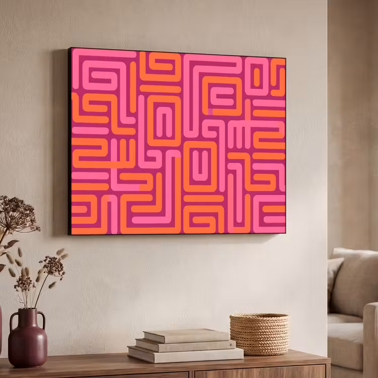 Art Frame - Abstract - Patroon - Lijnen - Roze - Oranje — 4