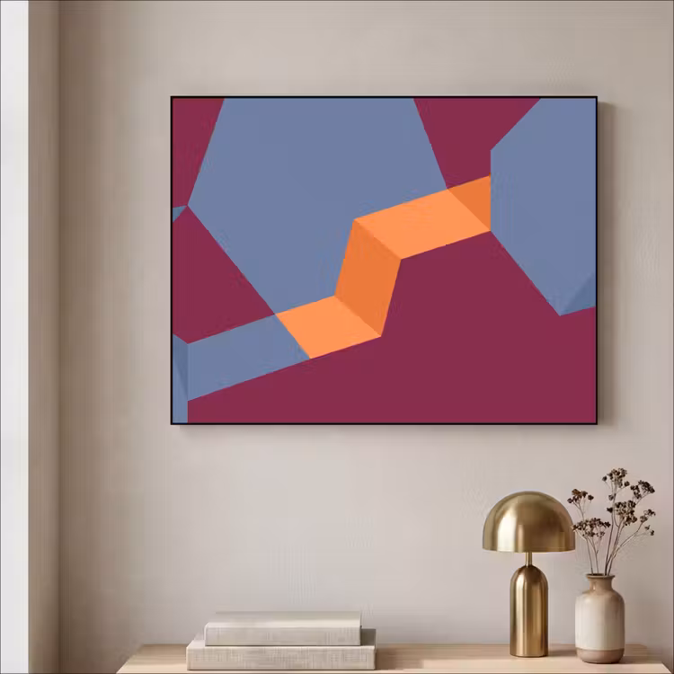 Art Frame - Abstract - Vormen - Modern - Blauw - Oranje — 3