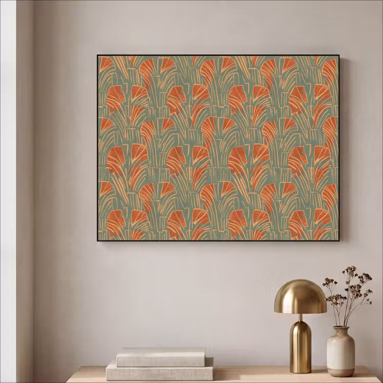 Art Frame - Groen - Terracotta - Deco - Waaiers — 3