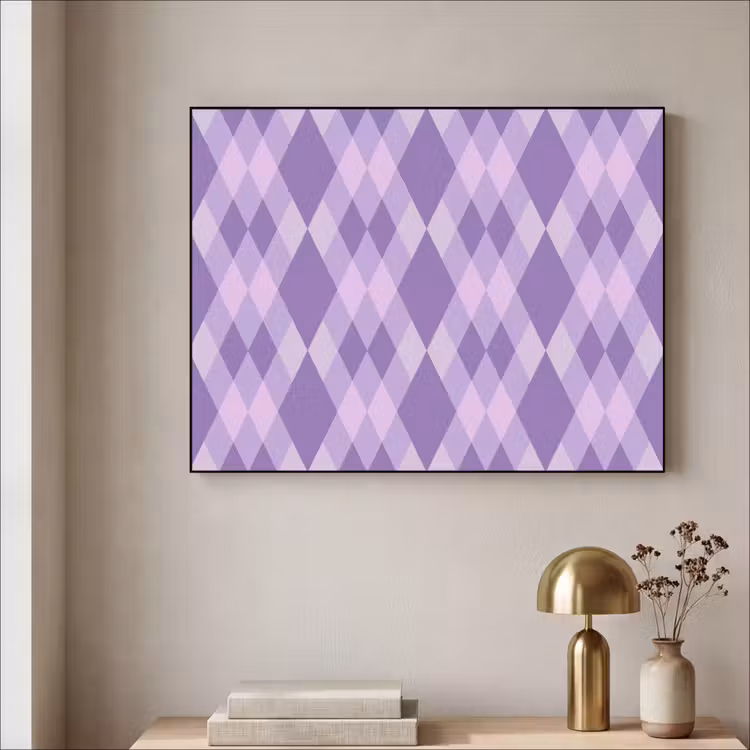 Art Frame - Paars - Geometrisch - Ruiten - Argyle - Patroon — 3