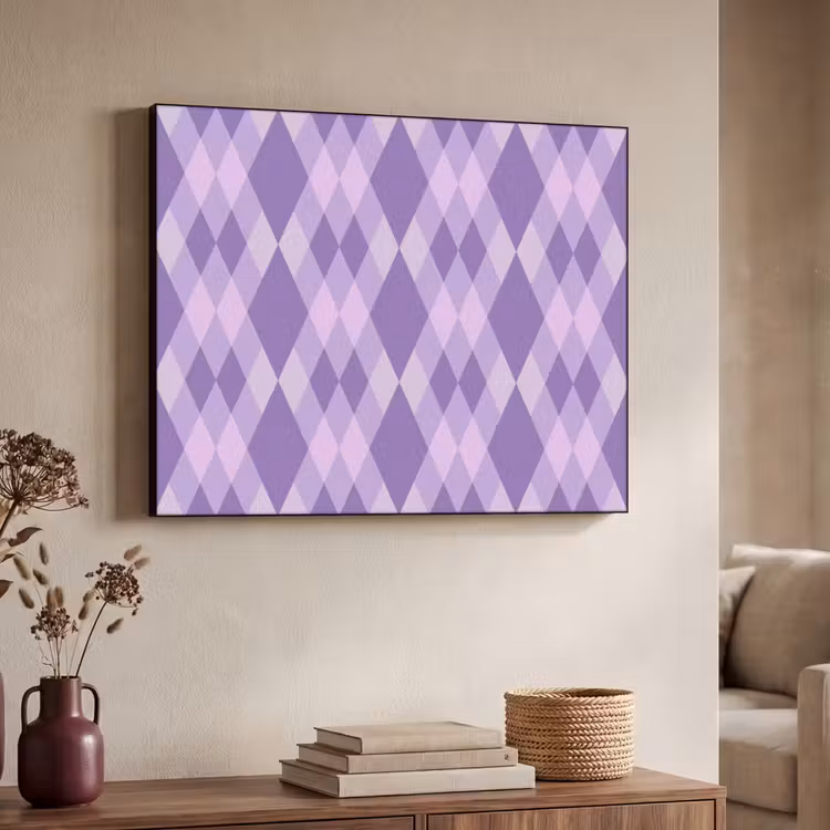 Art Frame - Paars - Geometrisch - Ruiten - Argyle - Patroon — 4