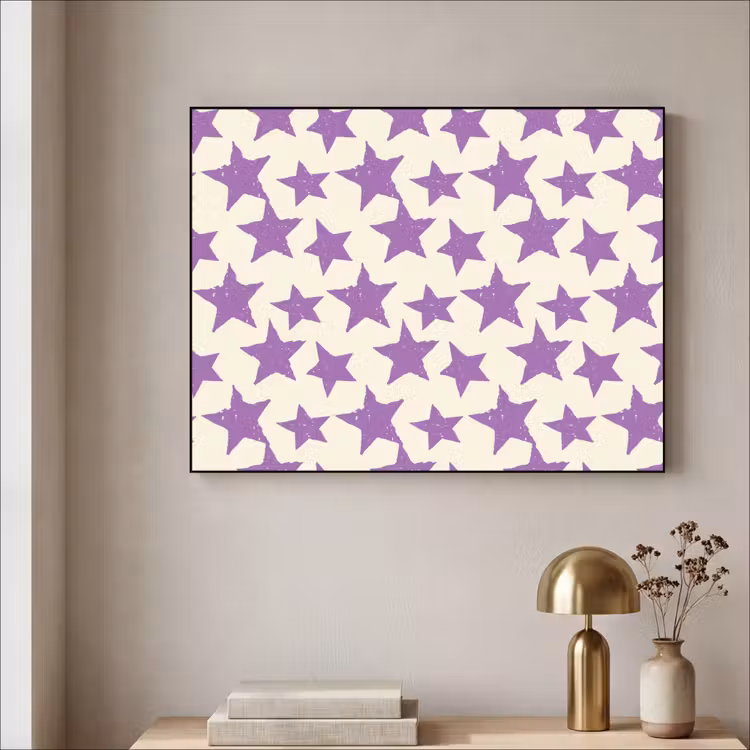 Art Frame - Paars - Geometrisch - Sterren - Stempel - Patroon — 3