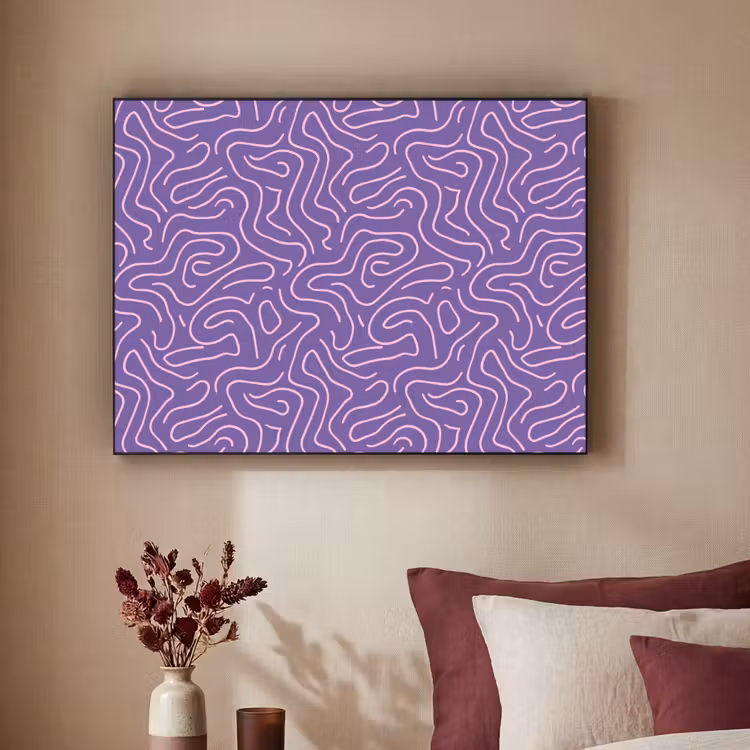 Art Frame - Paars - Roze - Abstract - Lijnen - Doolhof - Patroon — 2