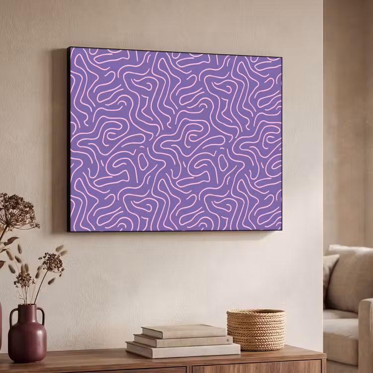Art Frame - Paars - Roze - Abstract - Lijnen - Doolhof - Patroon — 4