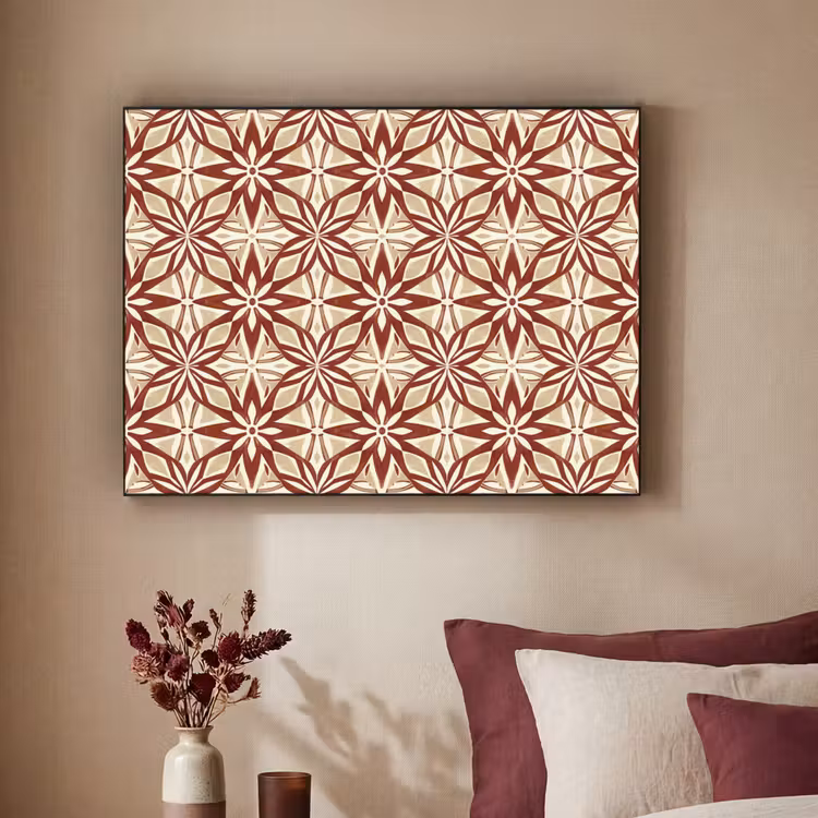 Art Frame - Bordeauxrood - Geometrisch - Tegel - Patroon — 2