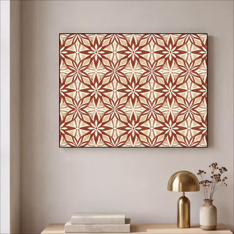 Art Frame - Bordeauxrood - Geometrisch - Tegel - Patroon — 3