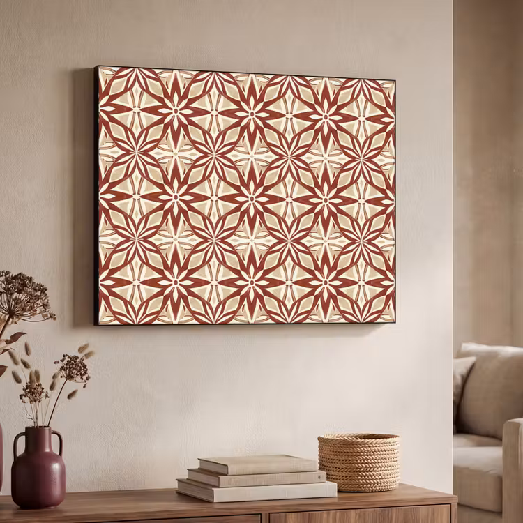 Art Frame - Bordeauxrood - Geometrisch - Tegel - Patroon — 4