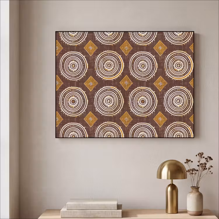 Art Frame - Chocoladebruin - Etnisch - Tribaal - Cirkels - Patroon — 3