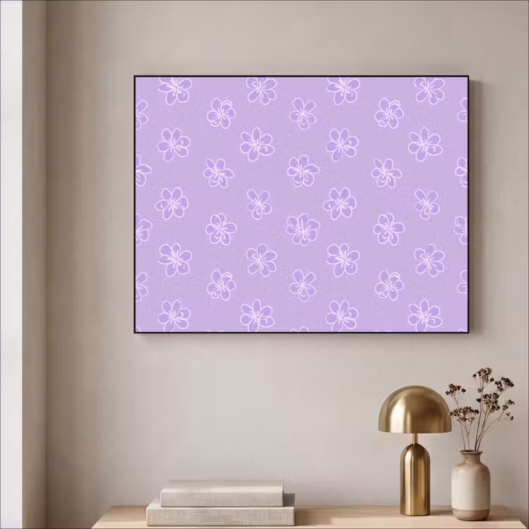 Art Frame - Lila - Botanisch - Bloemen - Handgetekend - Patroon — 3