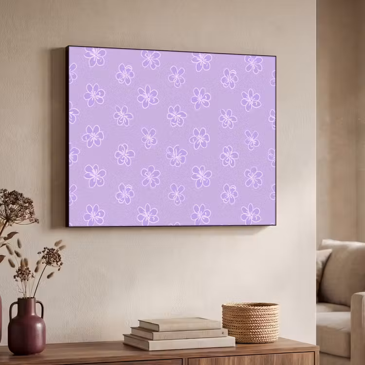 Art Frame - Lila - Botanisch - Bloemen - Handgetekend - Patroon — 4