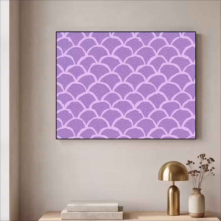 Art Frame - Paars - Schubber - Schelpen - Handgetekend - Patroon — 3