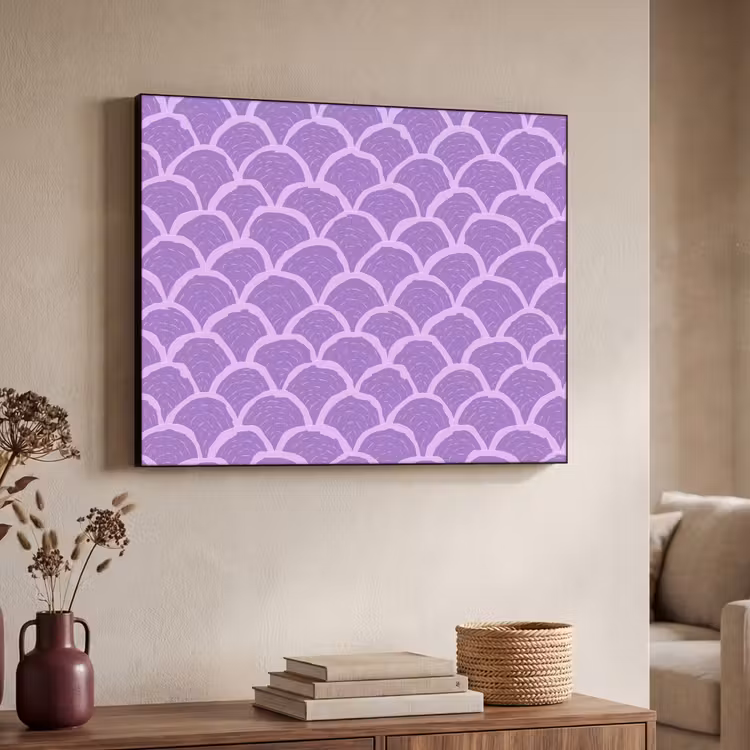 Art Frame - Paars - Schubber - Schelpen - Handgetekend - Patroon — 4