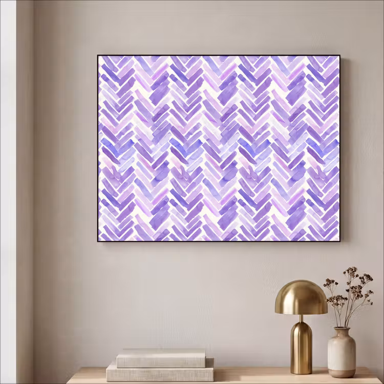 Art Frame - Paars - Visgraat - Aquarel - Penseelstreken - Patroon — 3