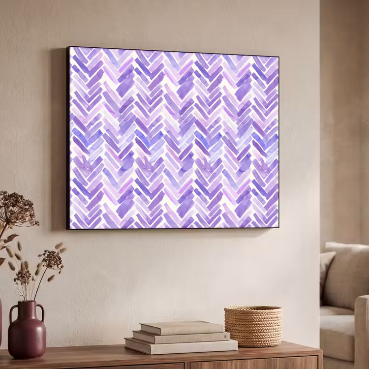 Art Frame - Paars - Visgraat - Aquarel - Penseelstreken - Patroon — 4
