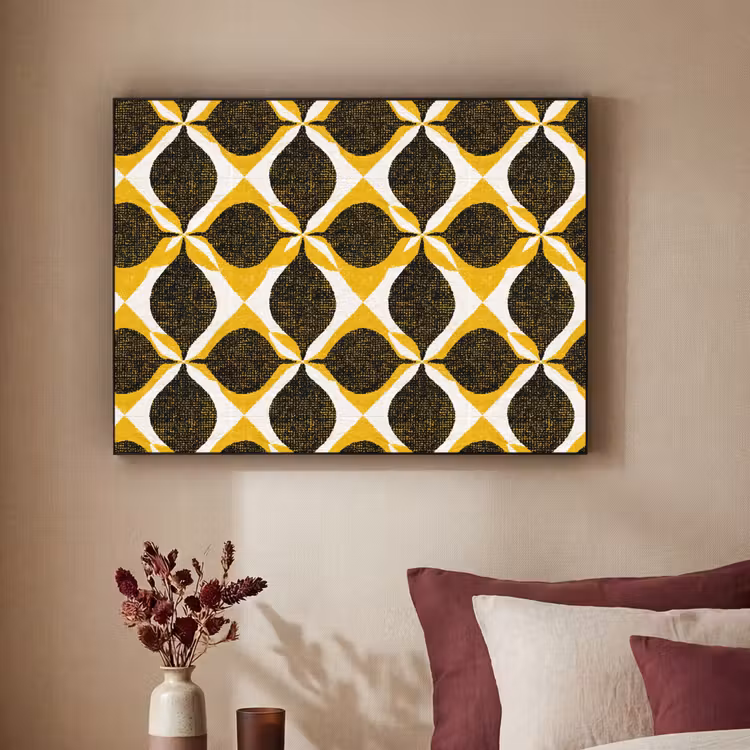 Art Frame - Geel - Zwart - Geometrisch - Retro - Textuur — 2
