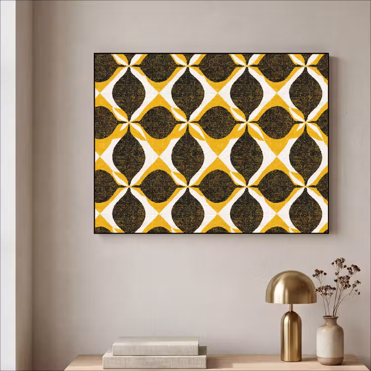 Art Frame - Geel - Zwart - Geometrisch - Retro - Textuur — 3
