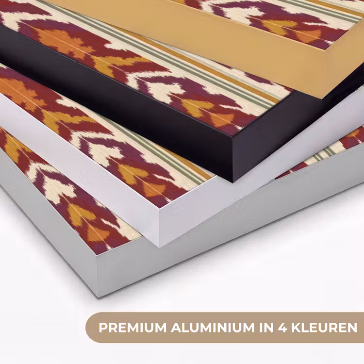 Art Frame - Ikat - Bordeauxrood - Etnisch - Patroon — 5
