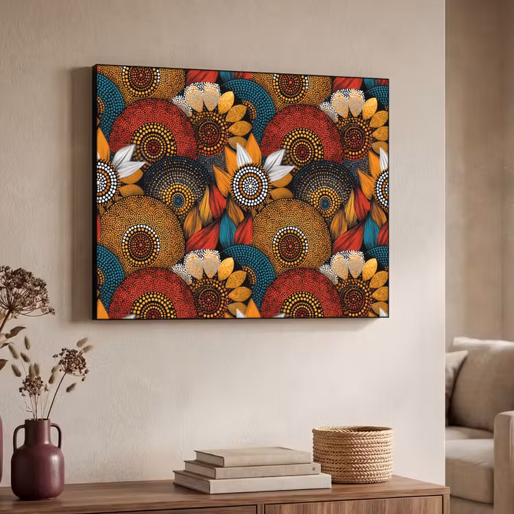 Art Frame - Kleurrijk - Aboriginal - Dot Painting - Botanisch - Patroon — 4