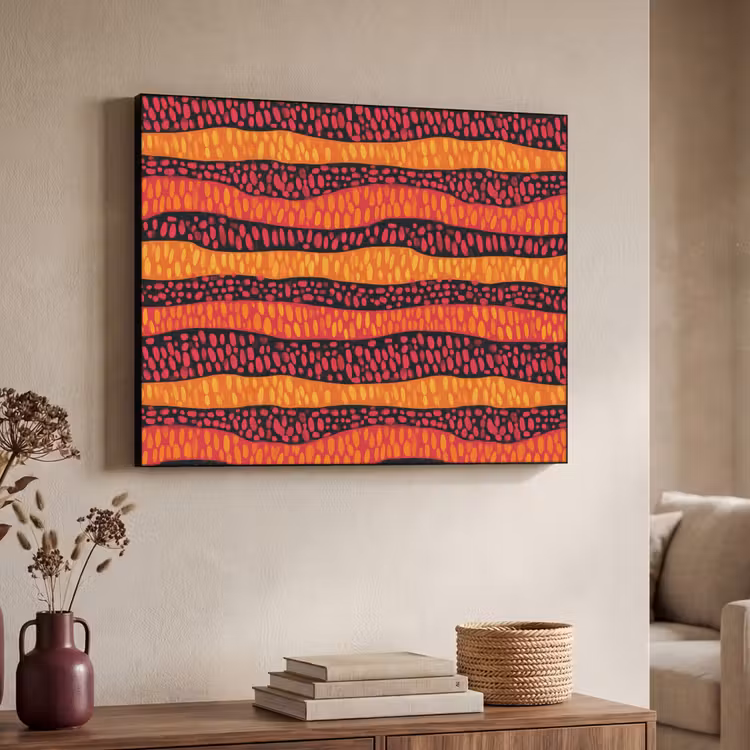 Art Frame - Oranje - Roze - Expressief - Patroon — 4