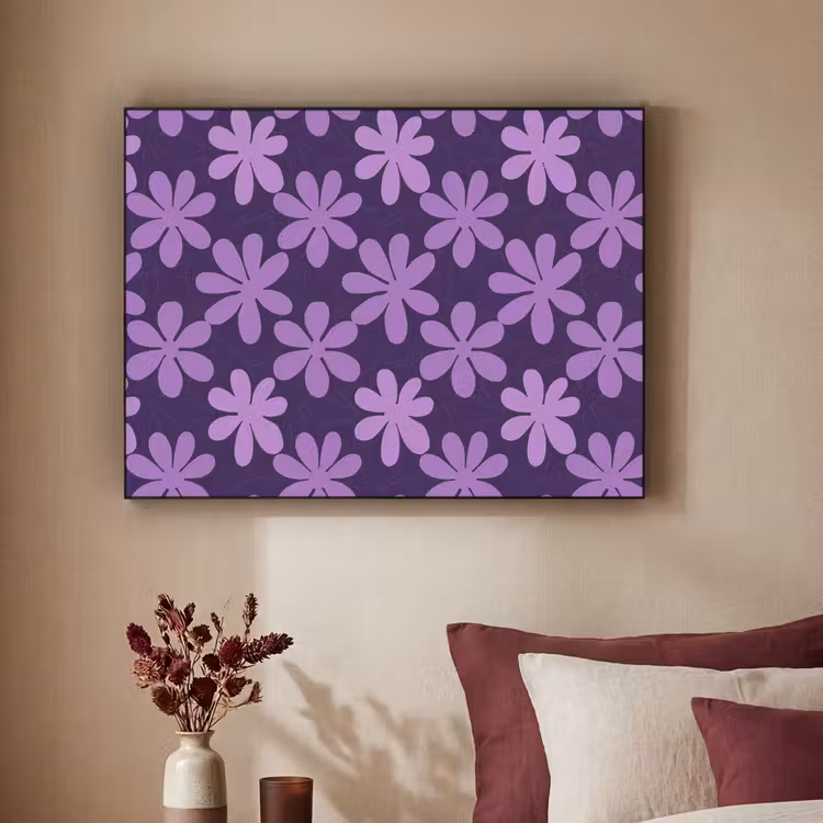 Art Frame - Paars - Botanisch - Bloemen - Retro - Patroon — 2