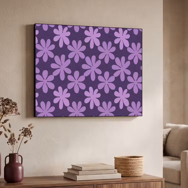 Art Frame - Paars - Botanisch - Bloemen - Retro - Patroon — 4