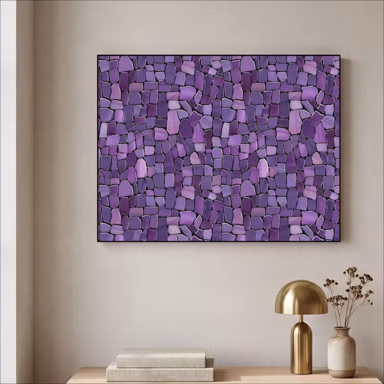 Art Frame - Paars - Mozaïek - Scherven - Steen - Patroon — 3