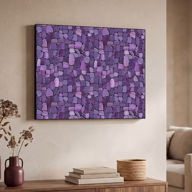Art Frame - Paars - Mozaïek - Scherven - Steen - Patroon — 4