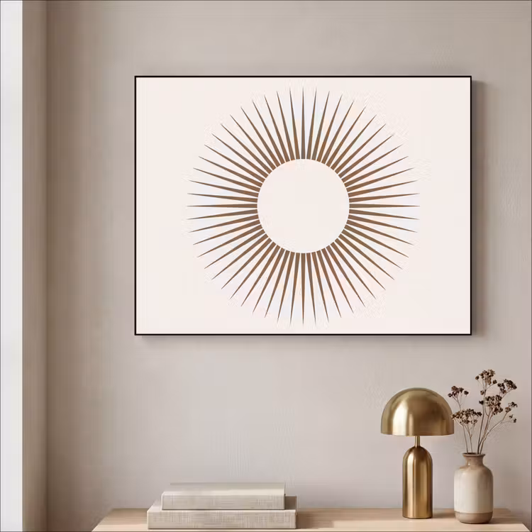 Art Frame - Abstract - Zon - Symbool - Modern - Beige — 3