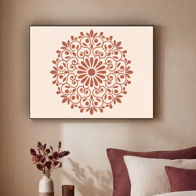 Art Frame - Decoratie - Cirkel - Symmetrisch - Modern - Roodbruin — 2