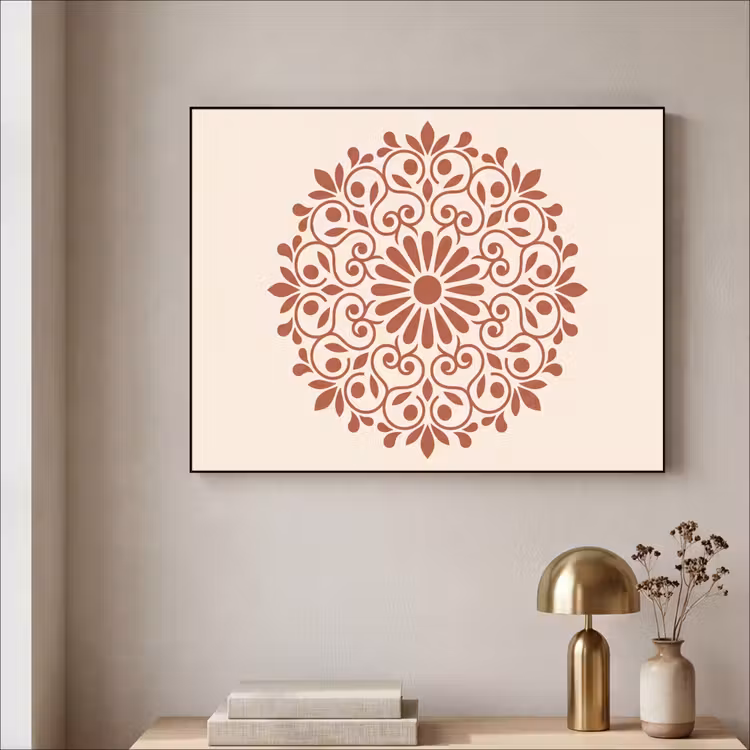 Art Frame - Decoratie - Cirkel - Symmetrisch - Modern - Roodbruin — 3