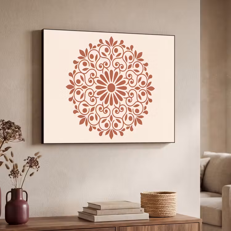 Art Frame - Decoratie - Cirkel - Symmetrisch - Modern - Roodbruin — 4